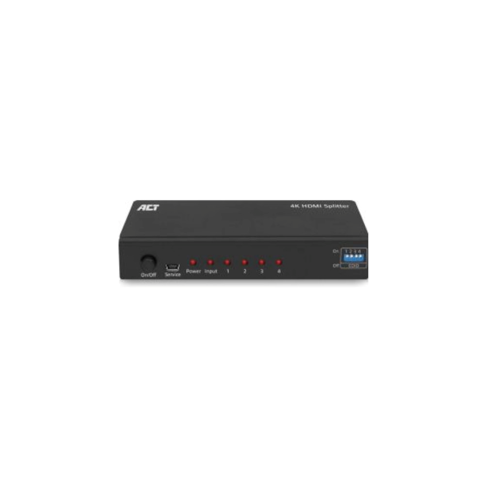 ACT 4K HDMI splitter, 1 in 4 out, EDID ondersteuning